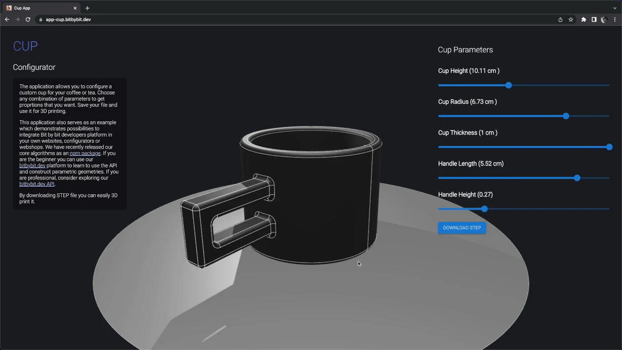 Image showing off the application